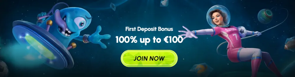 Slotexo első befizetési bónusz banner 100%-ot kínál 100 €-ig